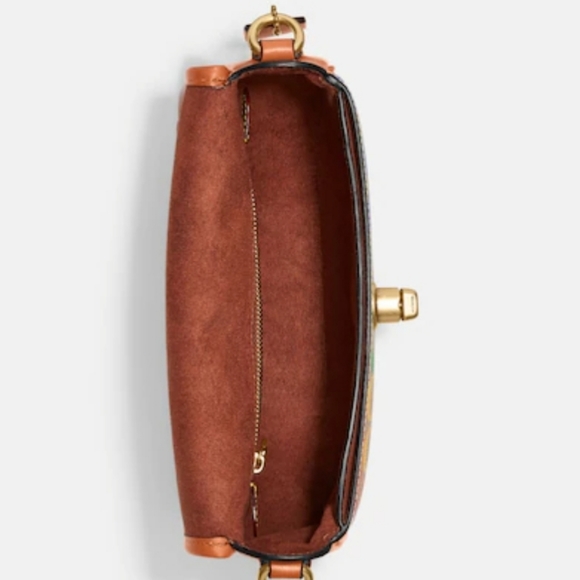 Coach Willow Saddle Bag In Rainbow Signature Canvas - Picture 4 of 12